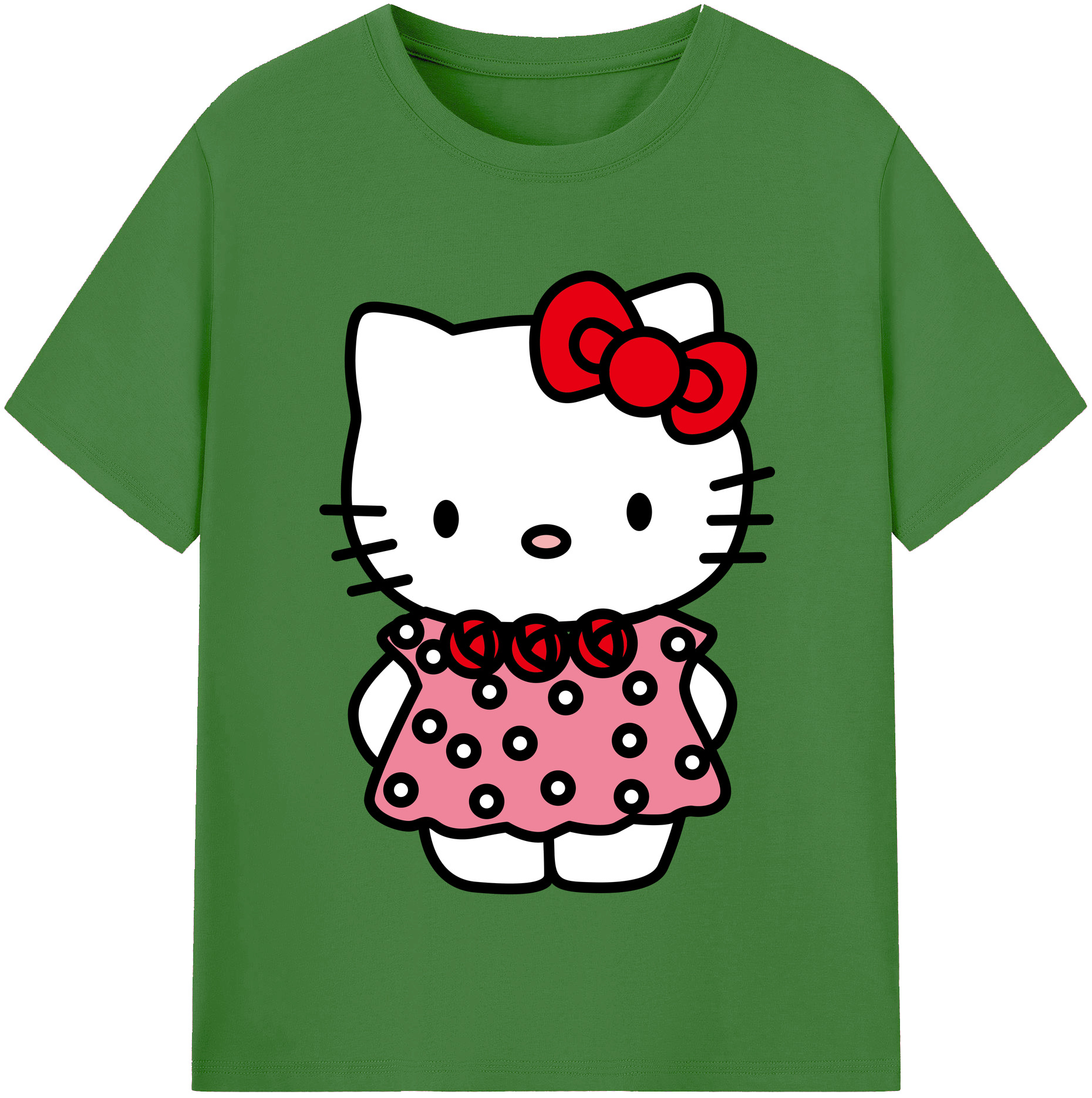 （画像用） Hello Kitty ハローキティ レディースカジュアルプリントTシャツ（綿100％）